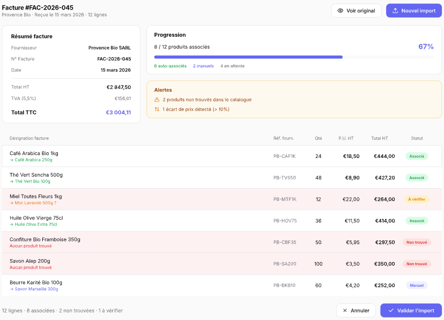 Transformez vos factures en stock automatiquement